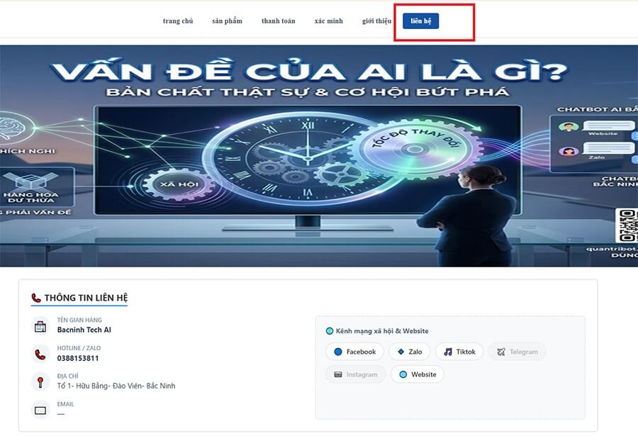 Toàn bộ thông tin liên hệ sẽ được công khai tại phần Liên hệ