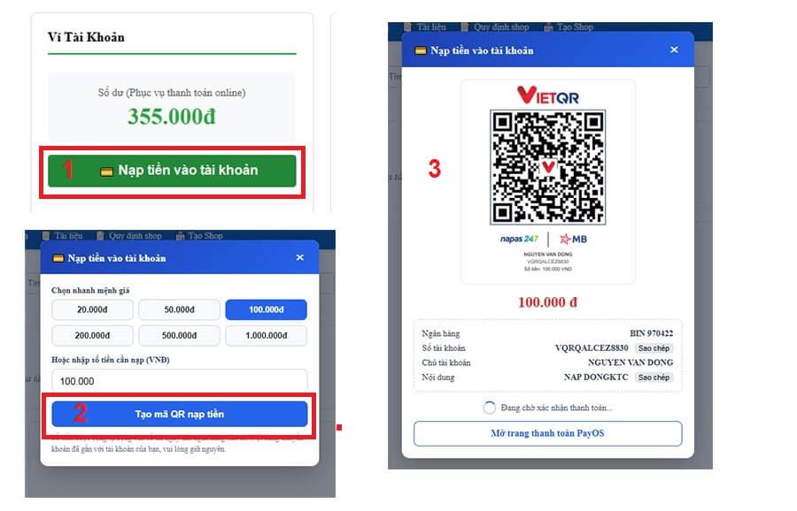 Anh/ Chị chỉ cần quét mã QR này là số tiền sẽ được nạp vào tài khoản